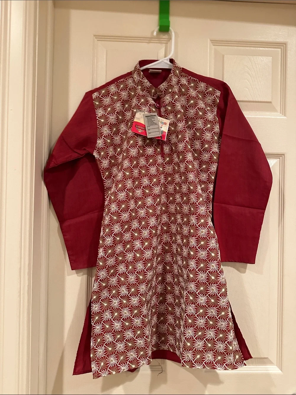 Girls' Maroon Embroidered Formal A-Line Dress